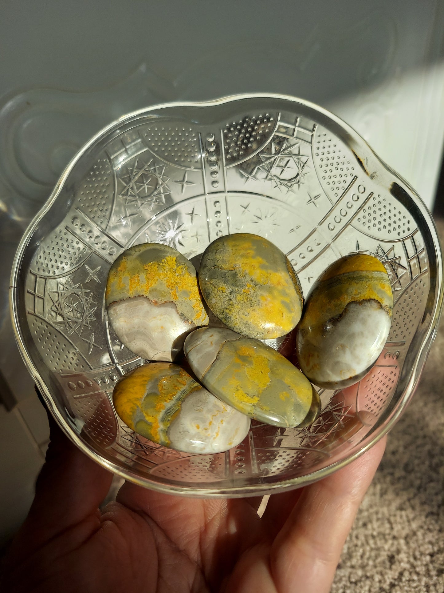 Bumble Bee Jasper Palm Stone