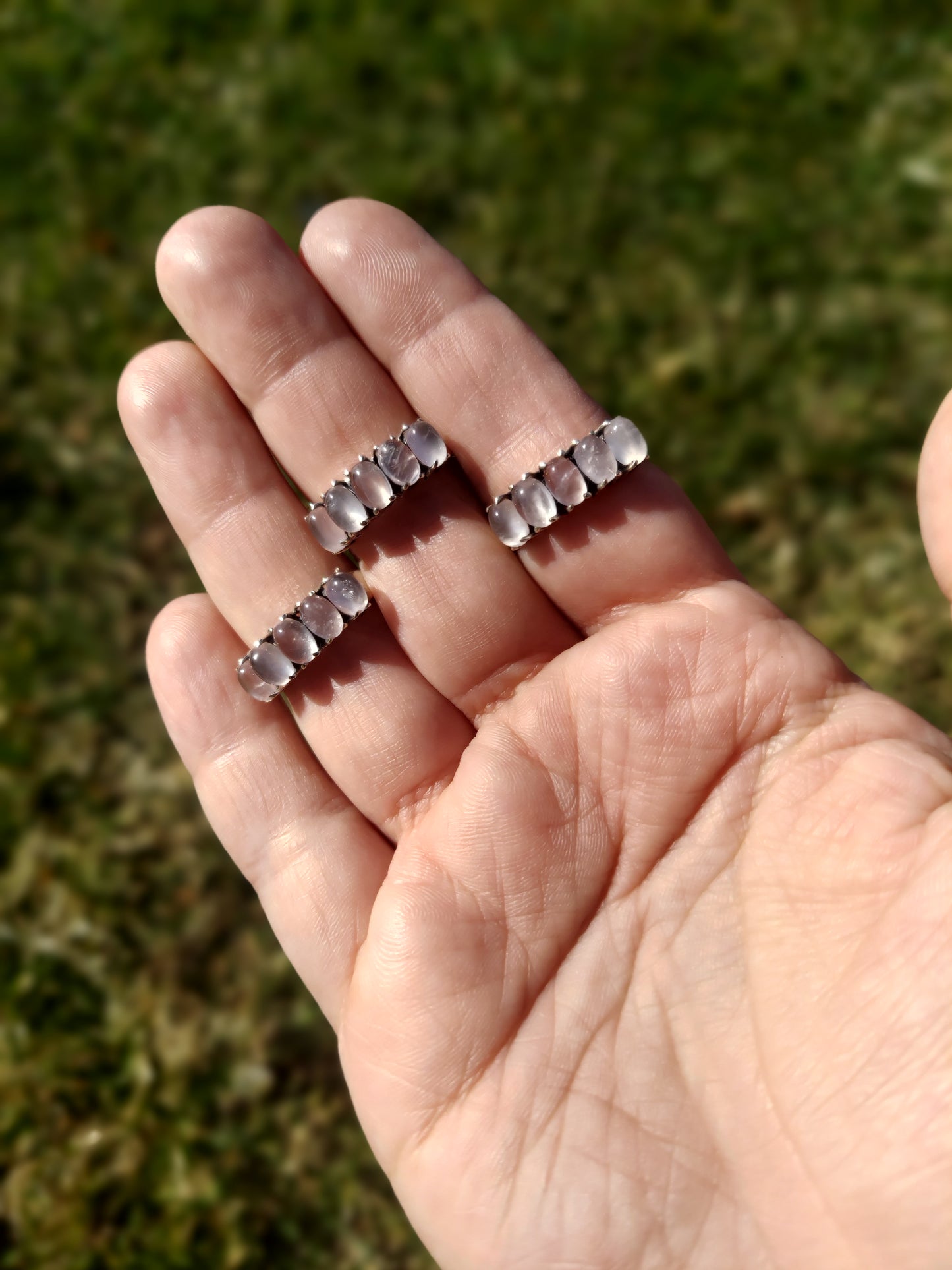 Sterling Silver Rose Quartz Rings