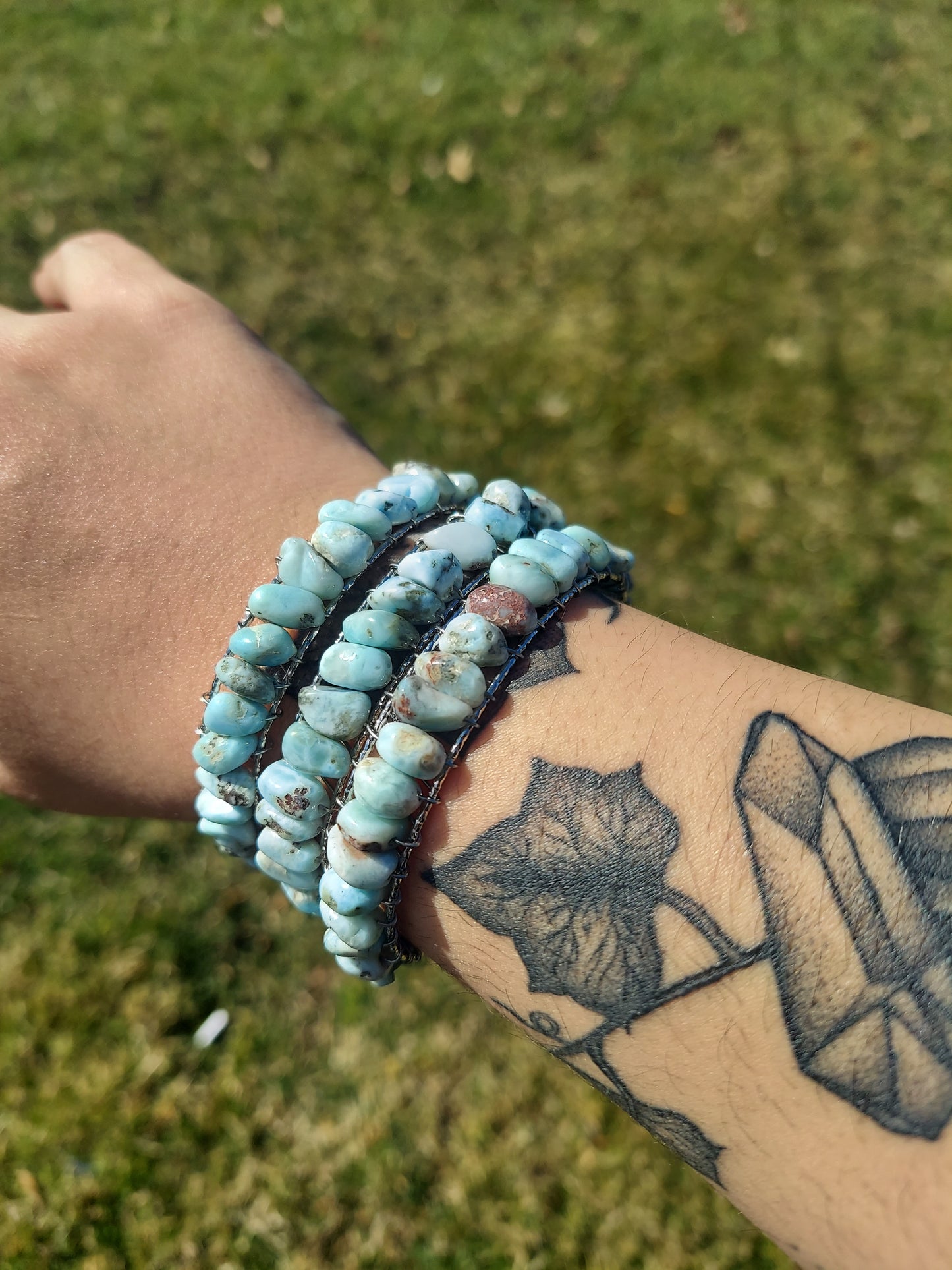 Larimar Silver Cuff Bracelet