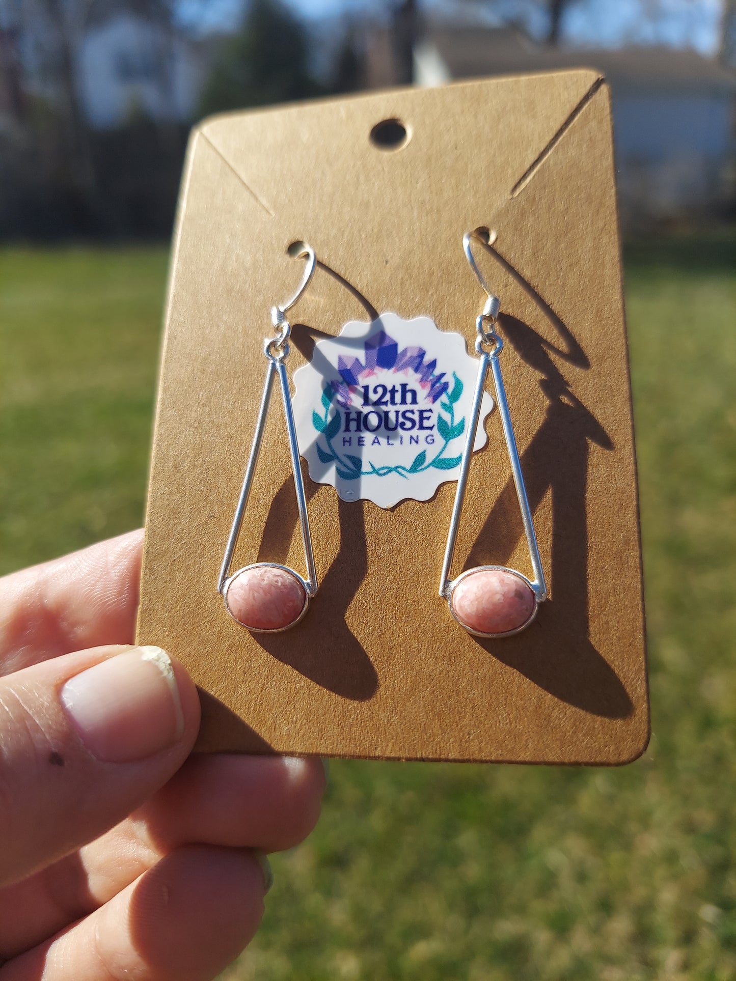 Rhodochrosite Sterling Silver earrings