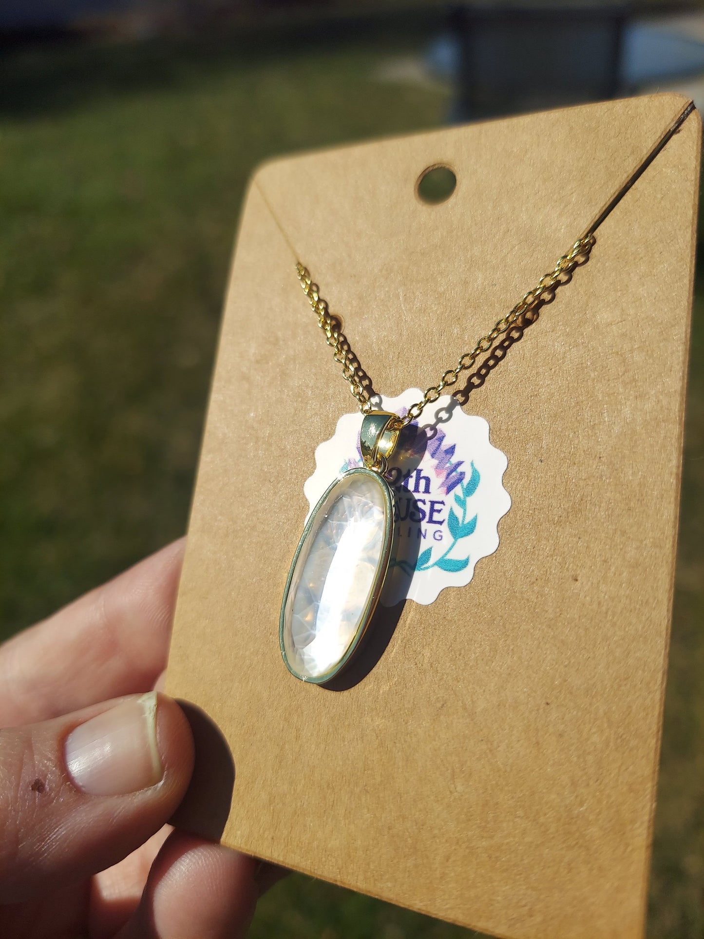 Mother of Pearl Sterling Silver Gold Plated Necklace