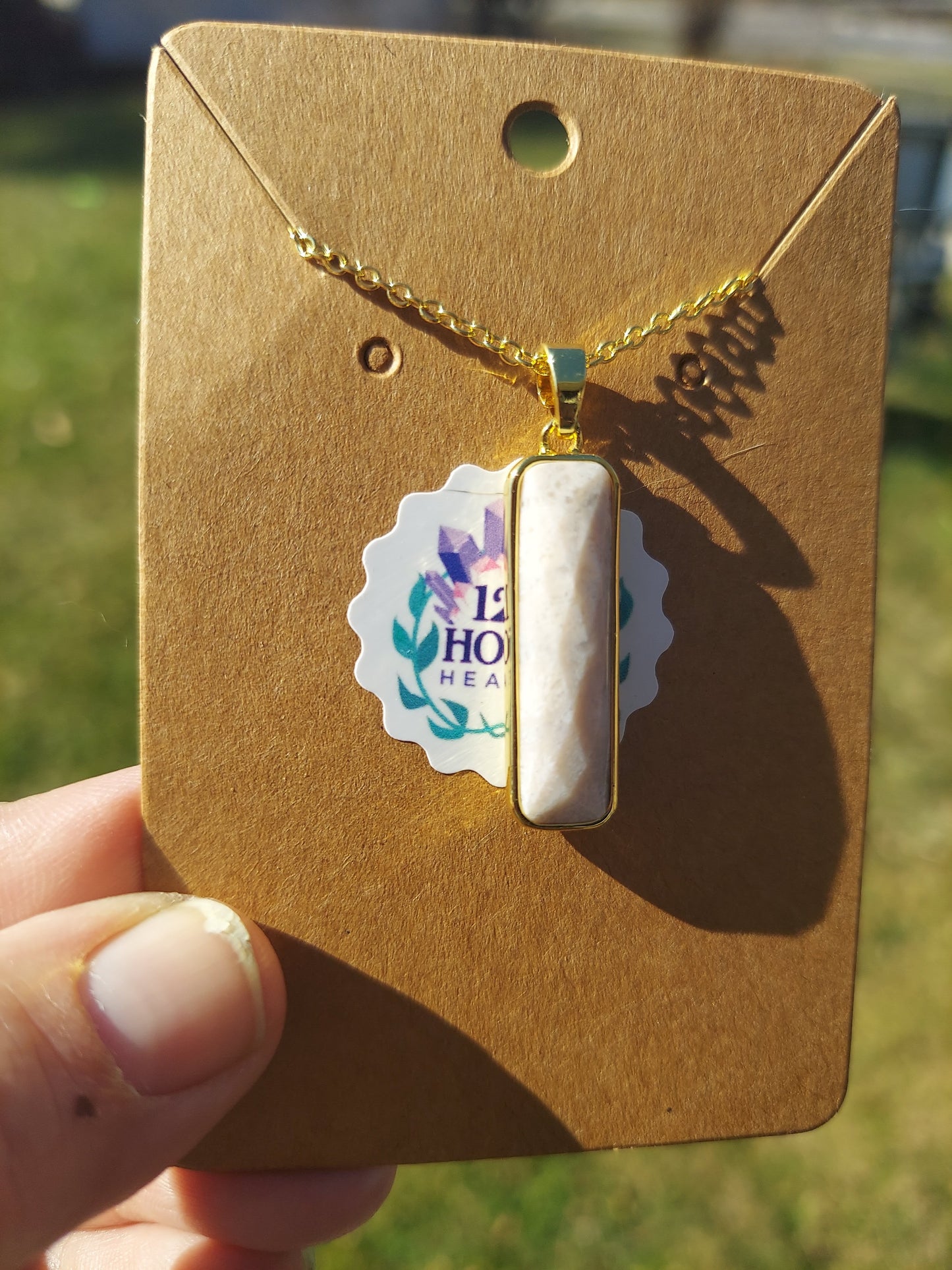 Petoskey Stone Sterling Silver Gold Plated Necklace