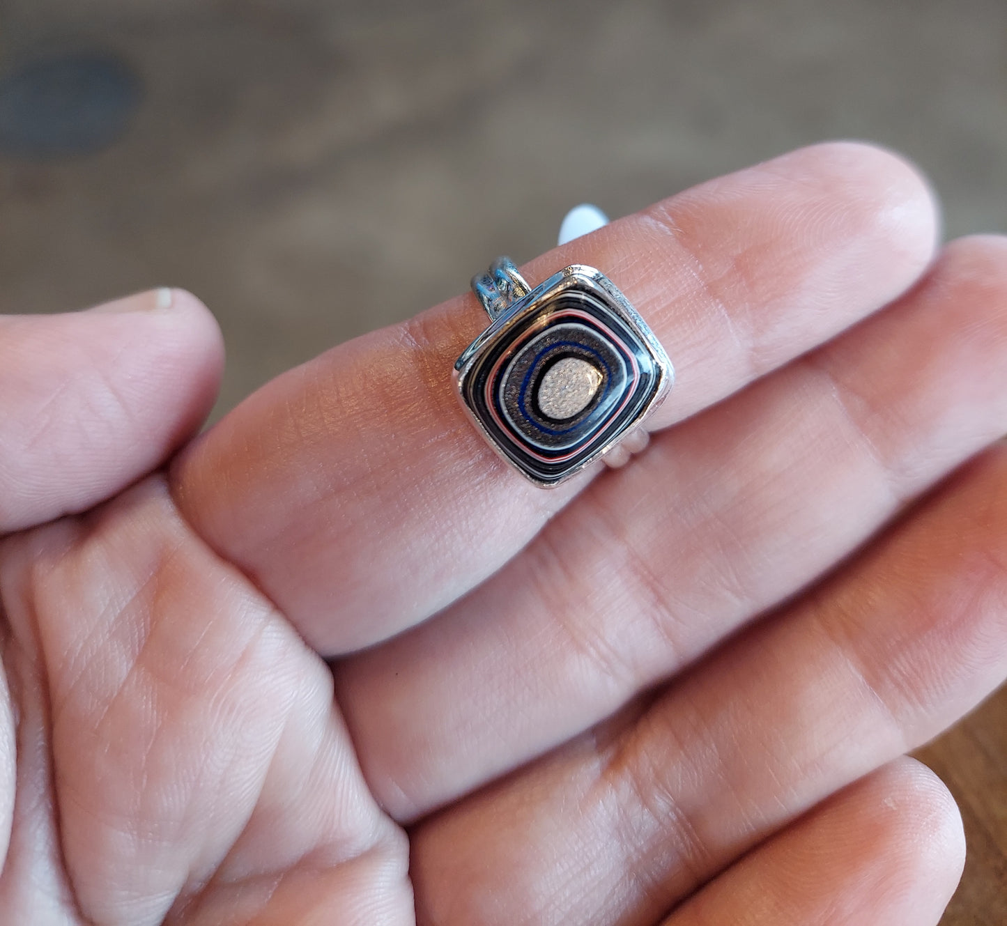 Sterling Silver Fordite Rings