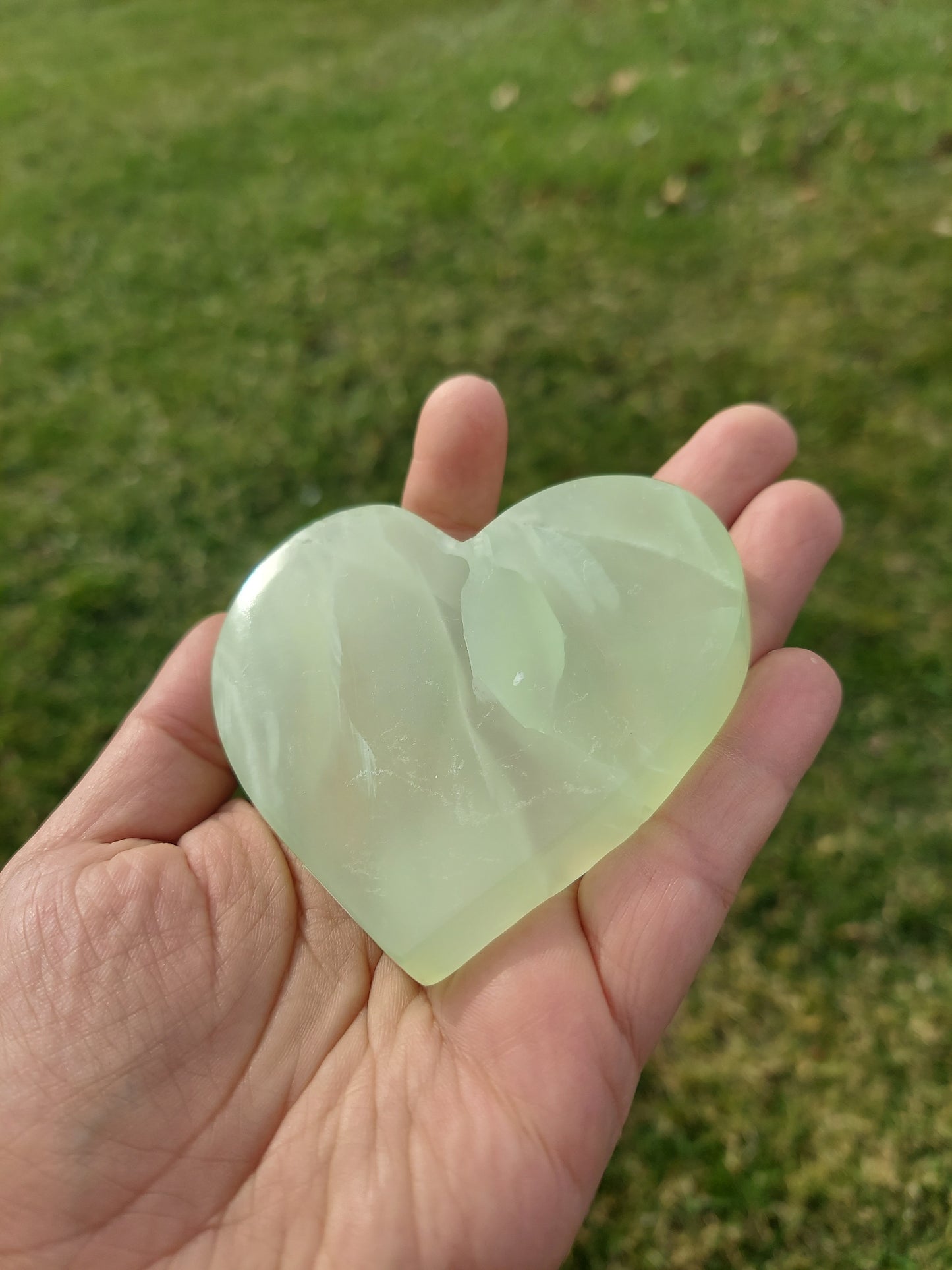 Green Calcite Heart