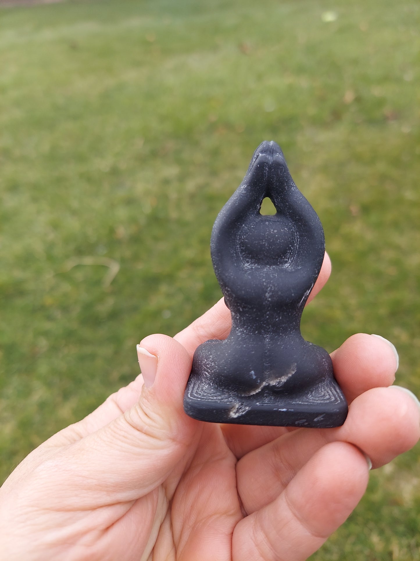 Shungite Yoga Lady Crystal Carving