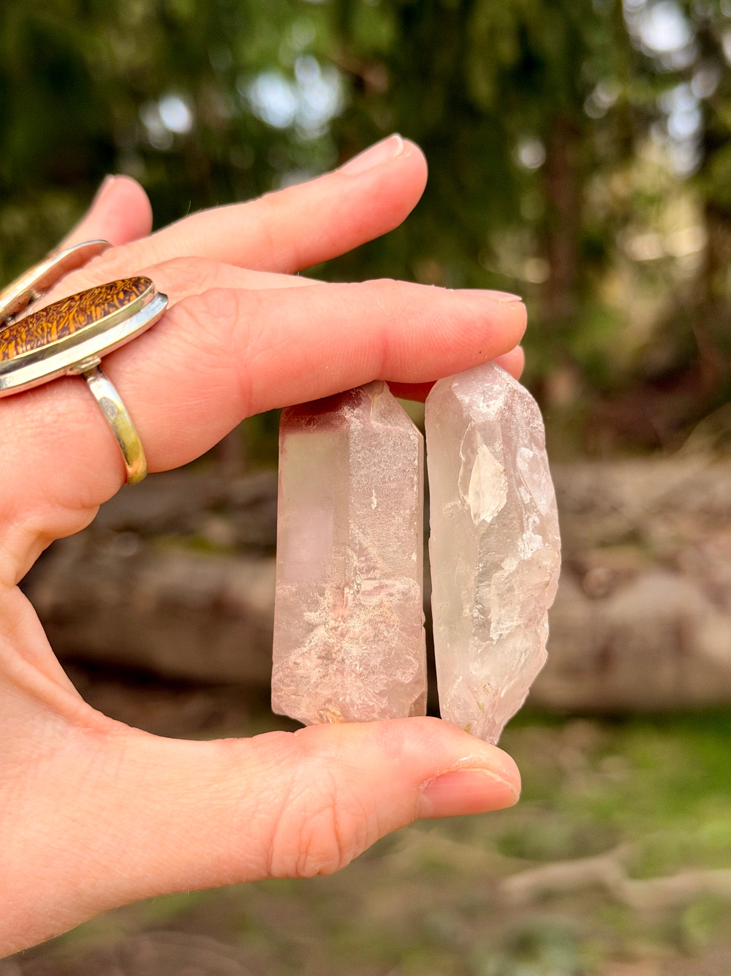 Double Terminated Lithium Quartz / Raw Crystal / Calming Stone