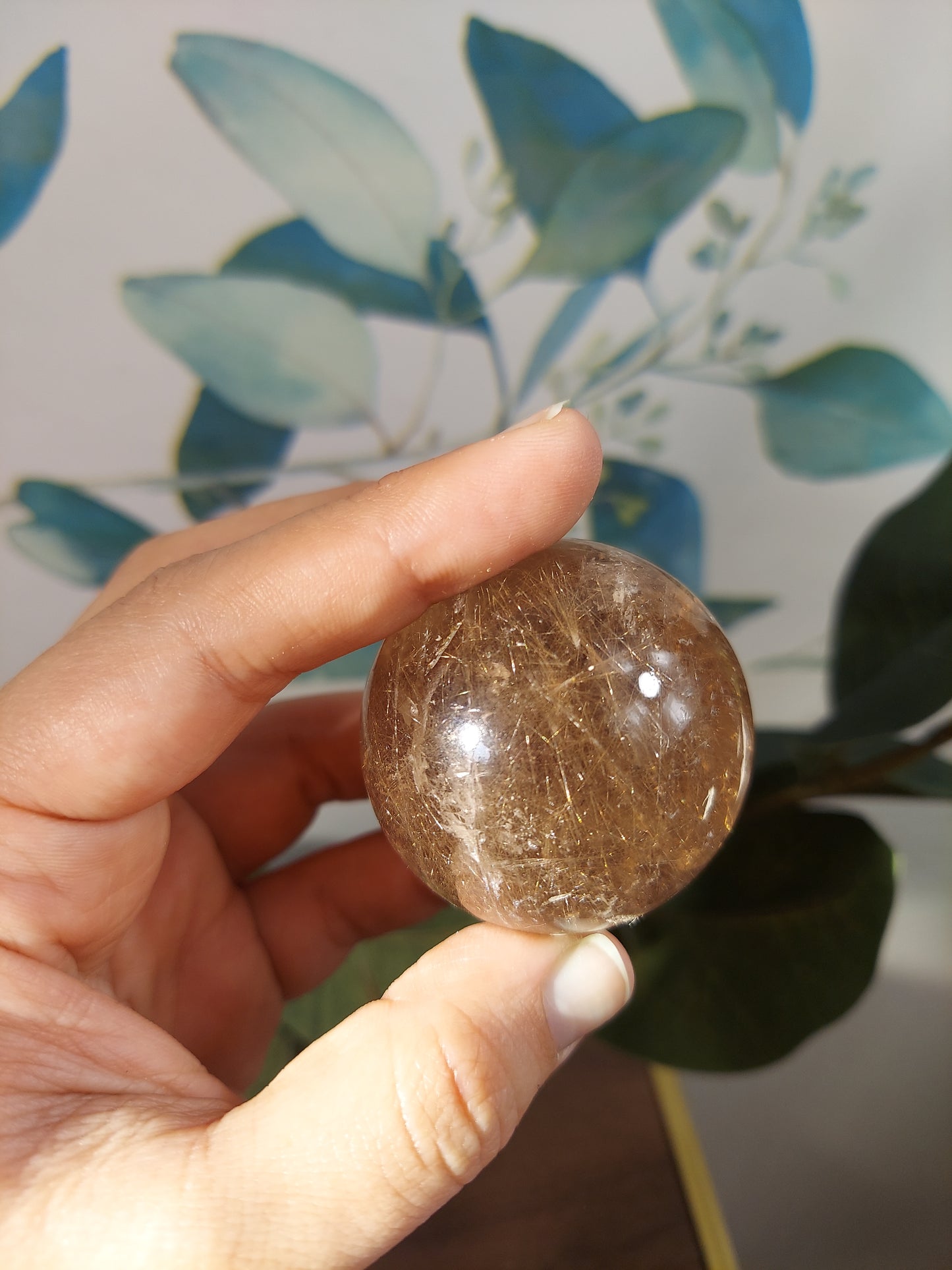 Smokey Silver Rutilated Quartz Sphere