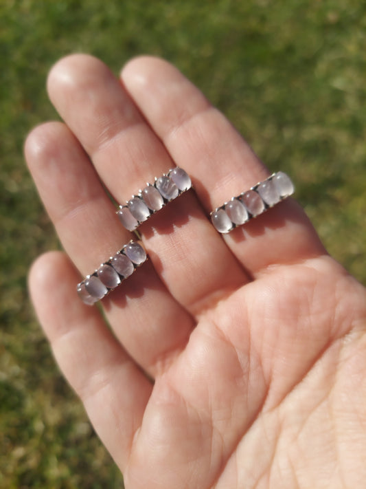 Sterling Silver Rose Quartz Rings