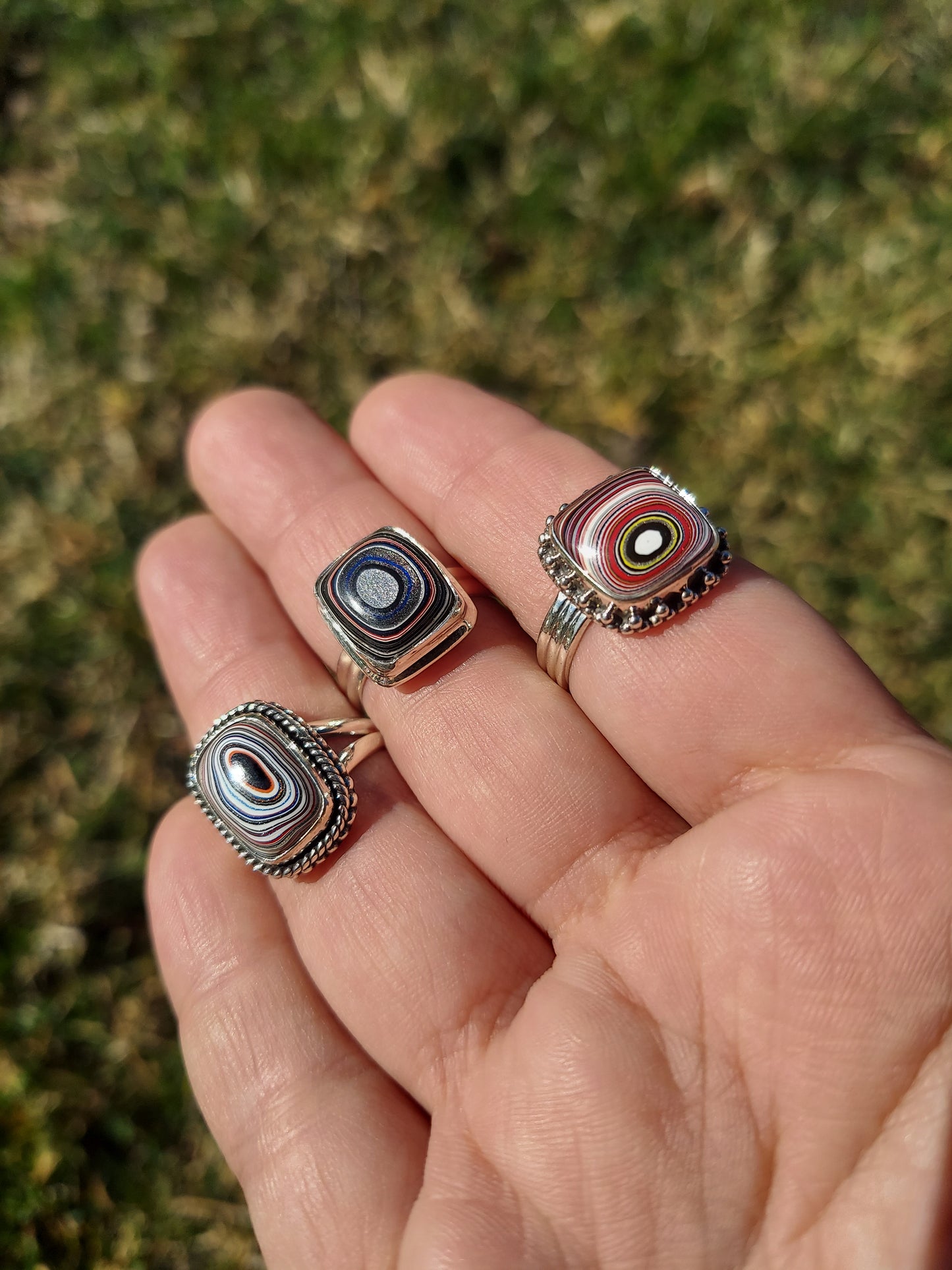 Sterling Silver Fordite Rings