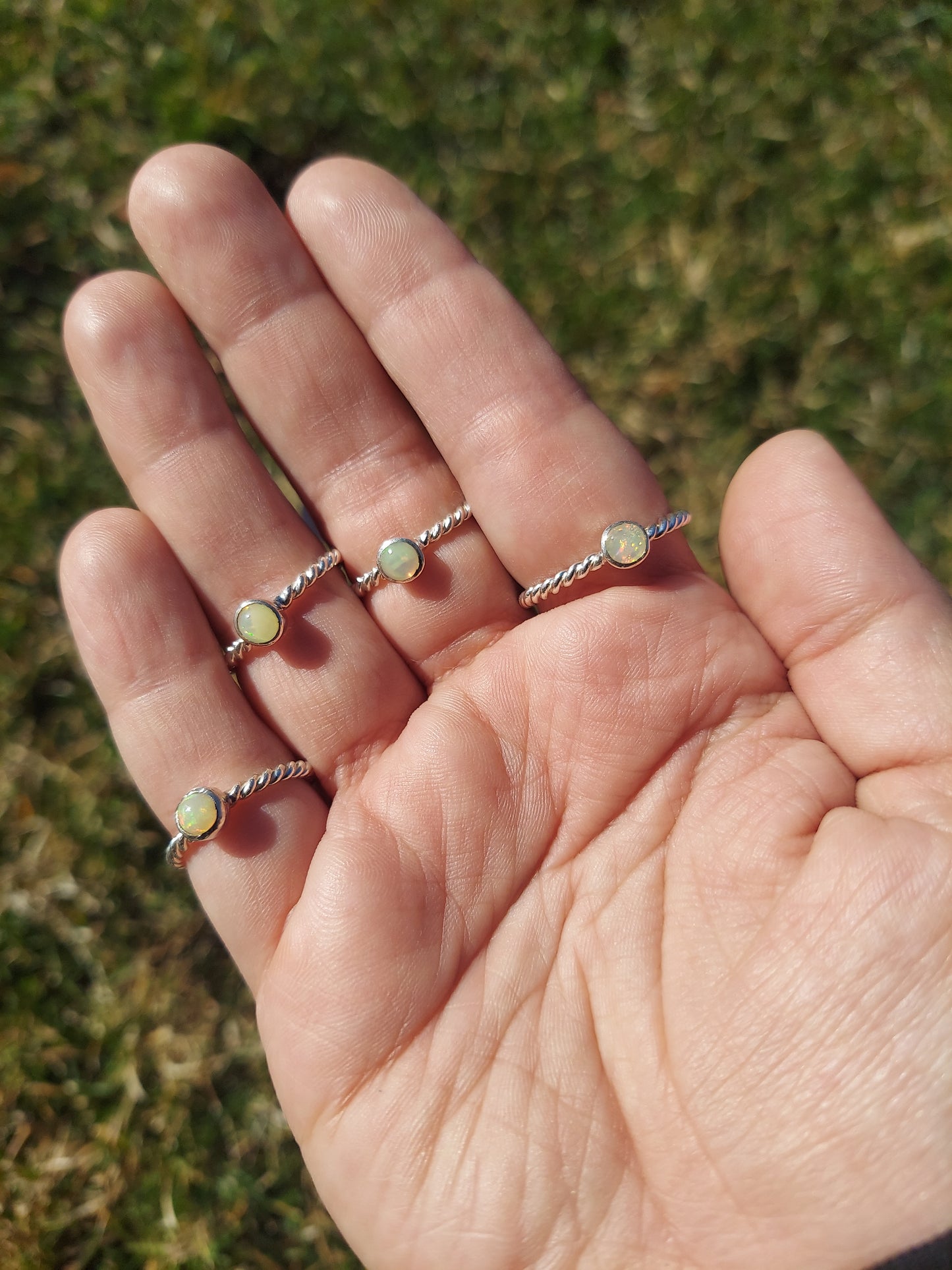 Sterling Silver Ethiopian Opal Rings