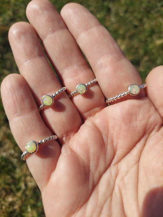 Sterling Silver Ethiopian Opal Rings