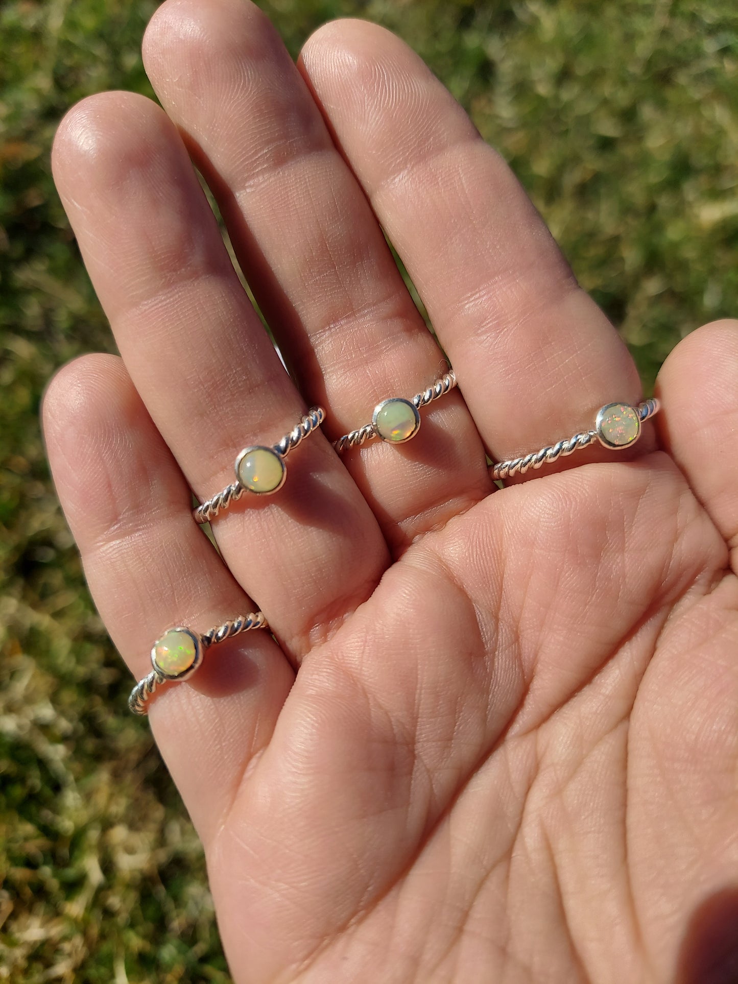 Sterling Silver Ethiopian Opal Rings