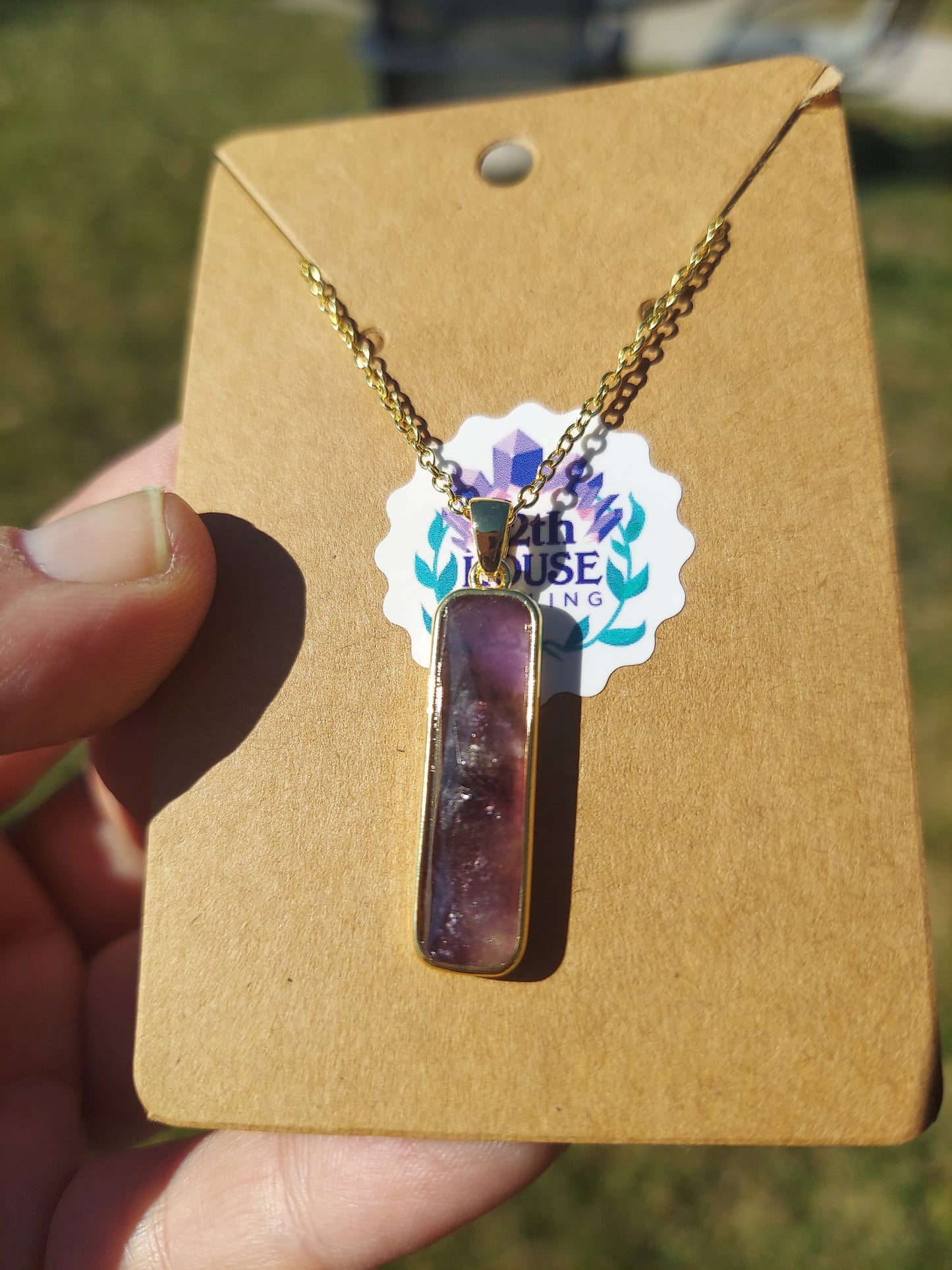 Amethyst Sterling Silver Gold Plated Necklace