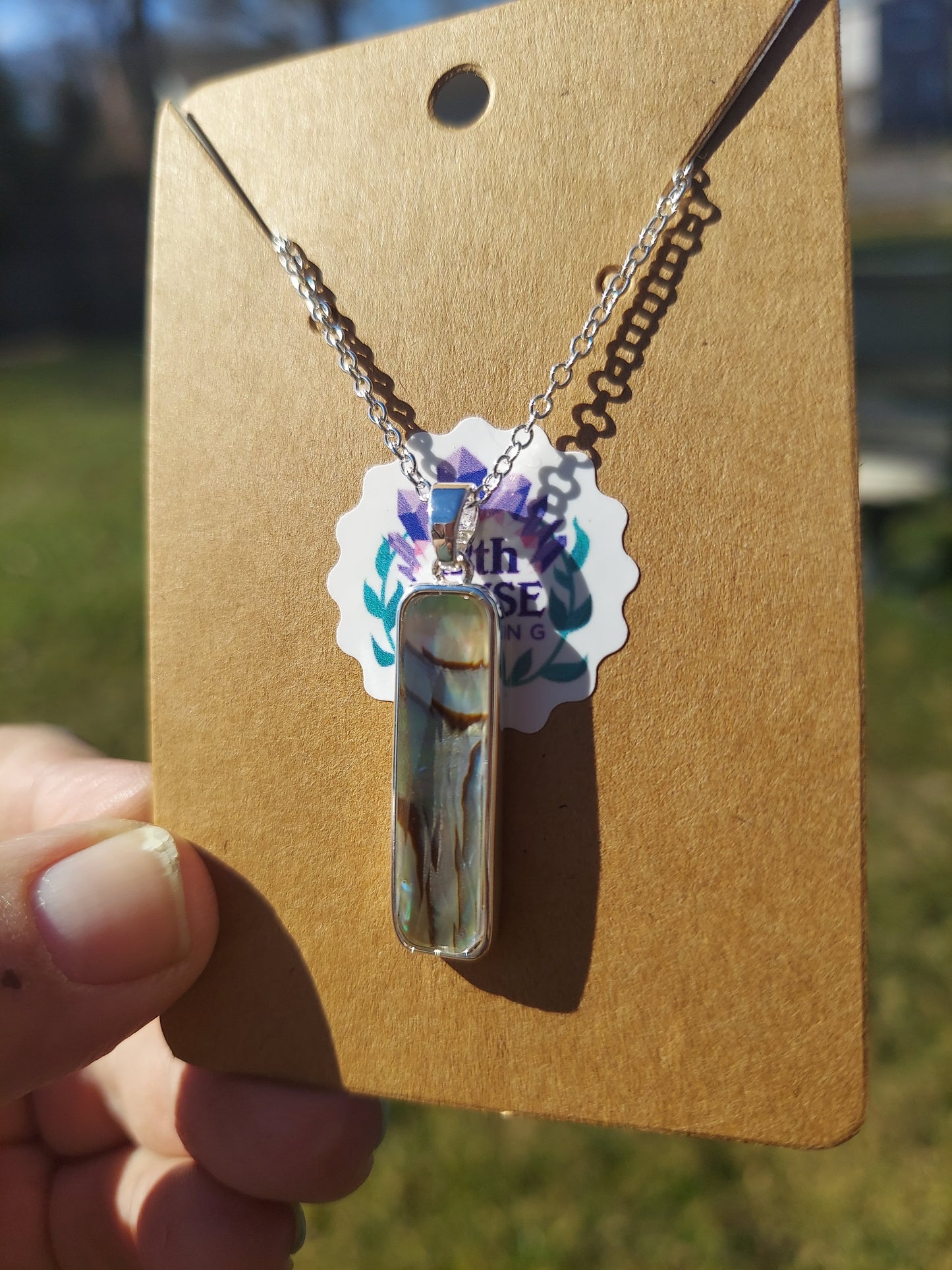 Abalone Shell Sterling Silver Necklace