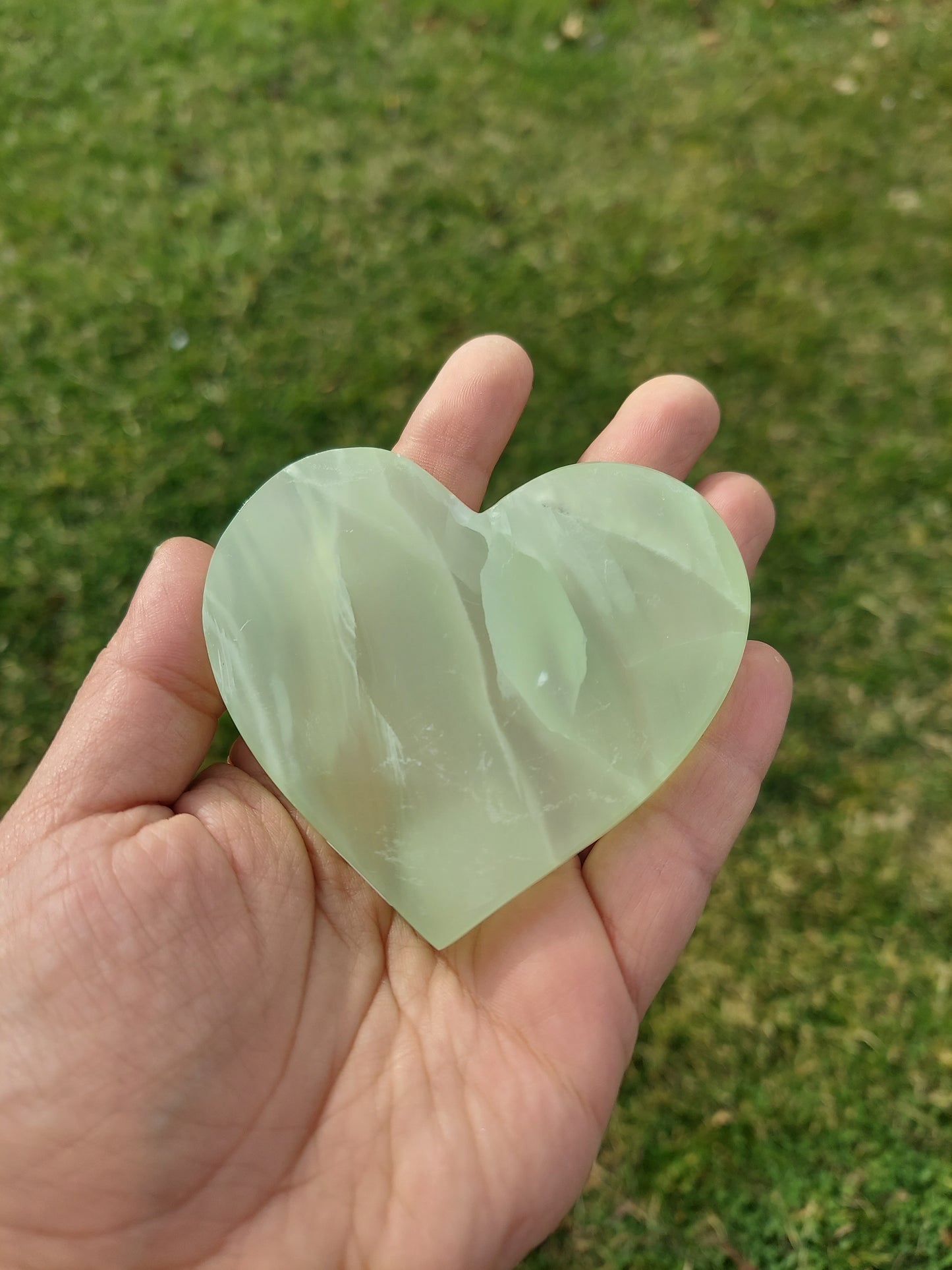 Green Calcite  Heart