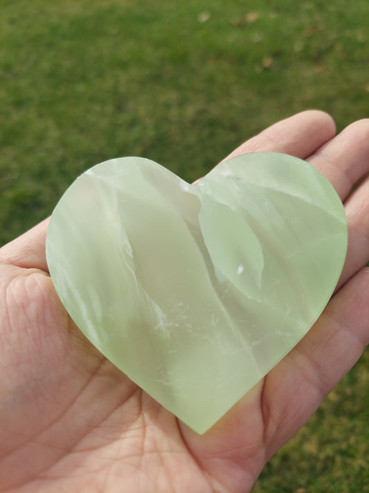 Green Calcite  Heart