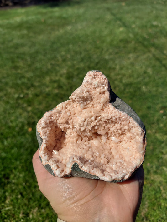 Heulandite with Calcite Raw Crystal