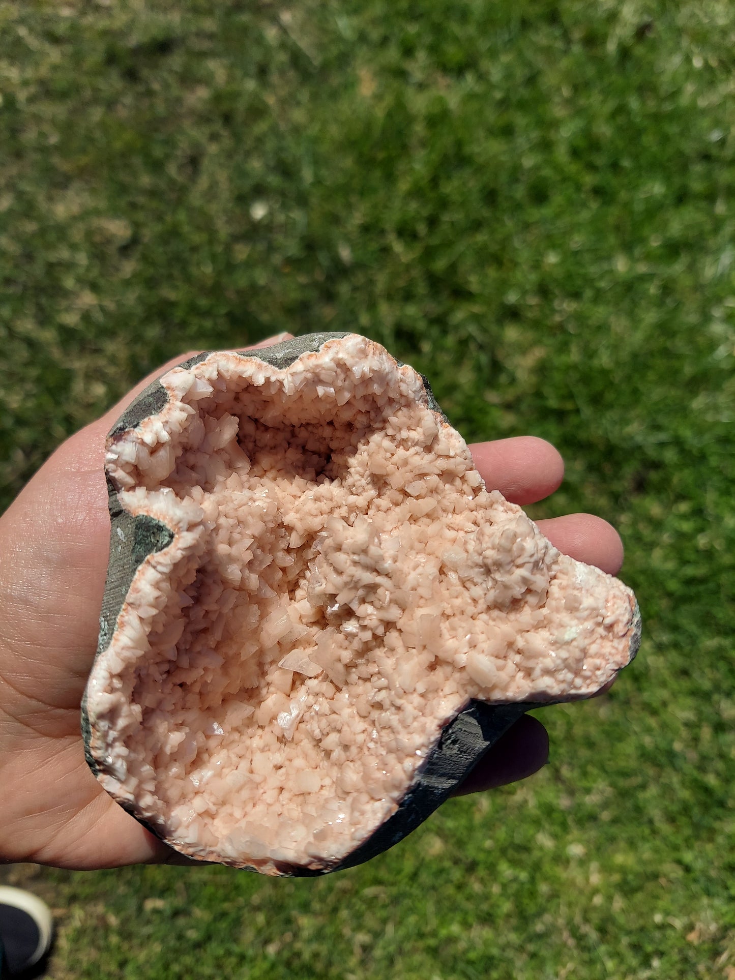 Heulandite with Calcite Raw Crystal