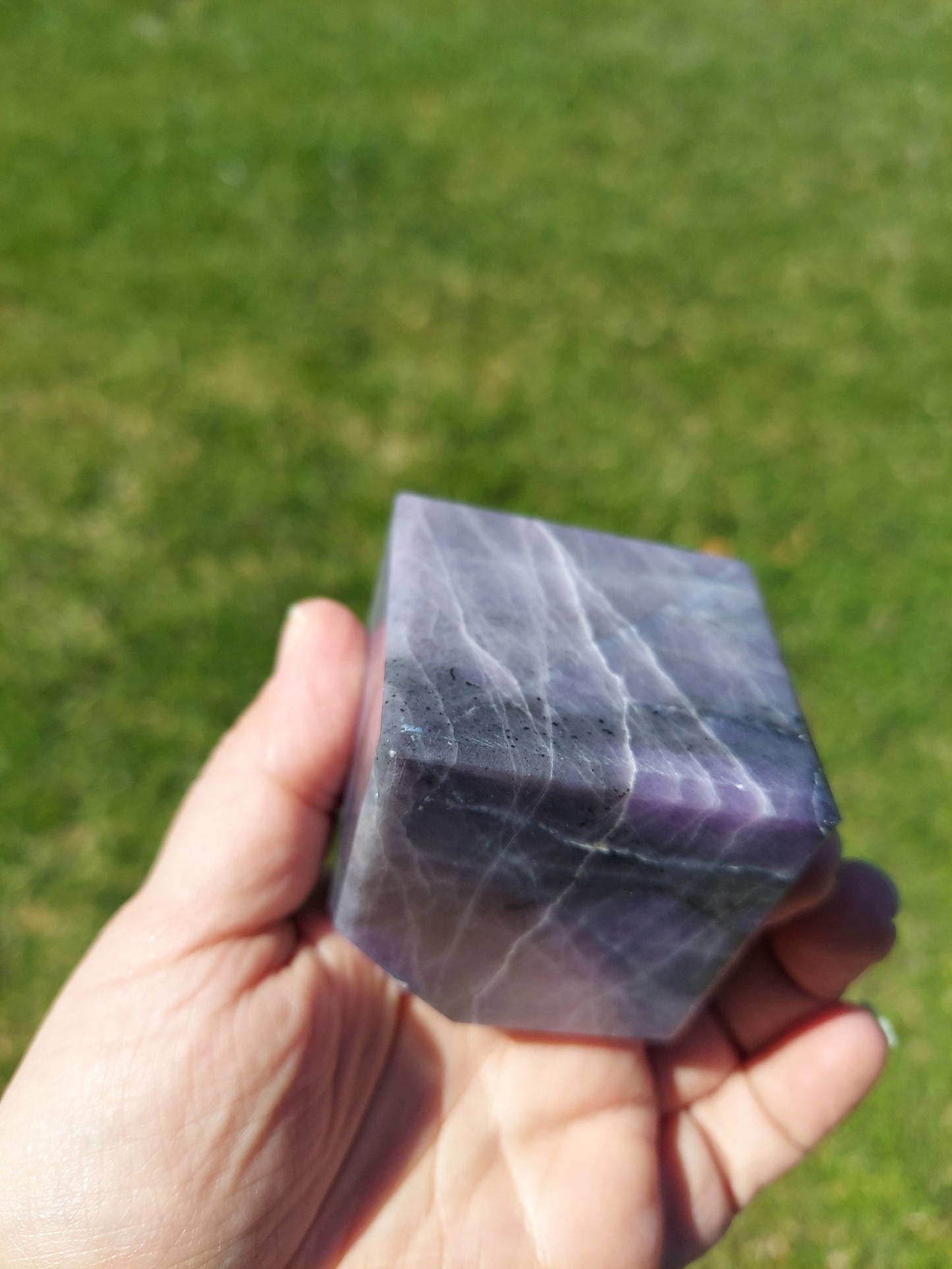 Purple Opal Cut Base Cube Crystal