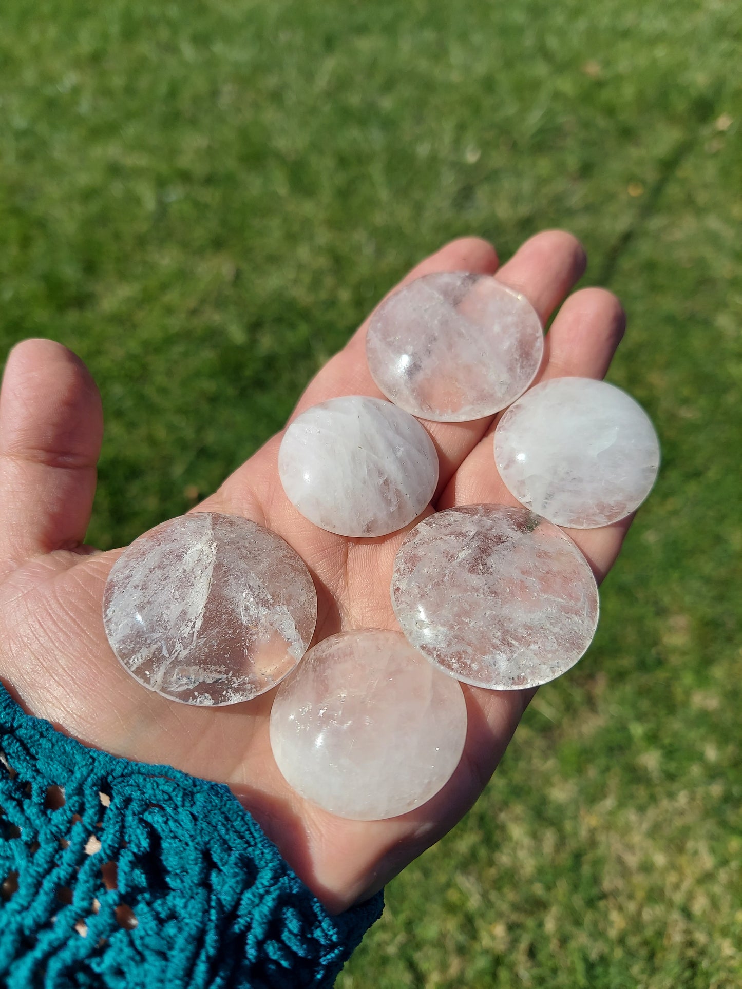 Clear Quartz Button Crystal