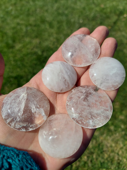 Clear Quartz Button Crystal