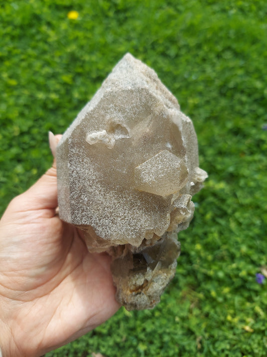 Smoky Garden Quartz Raw Crystal Scepter