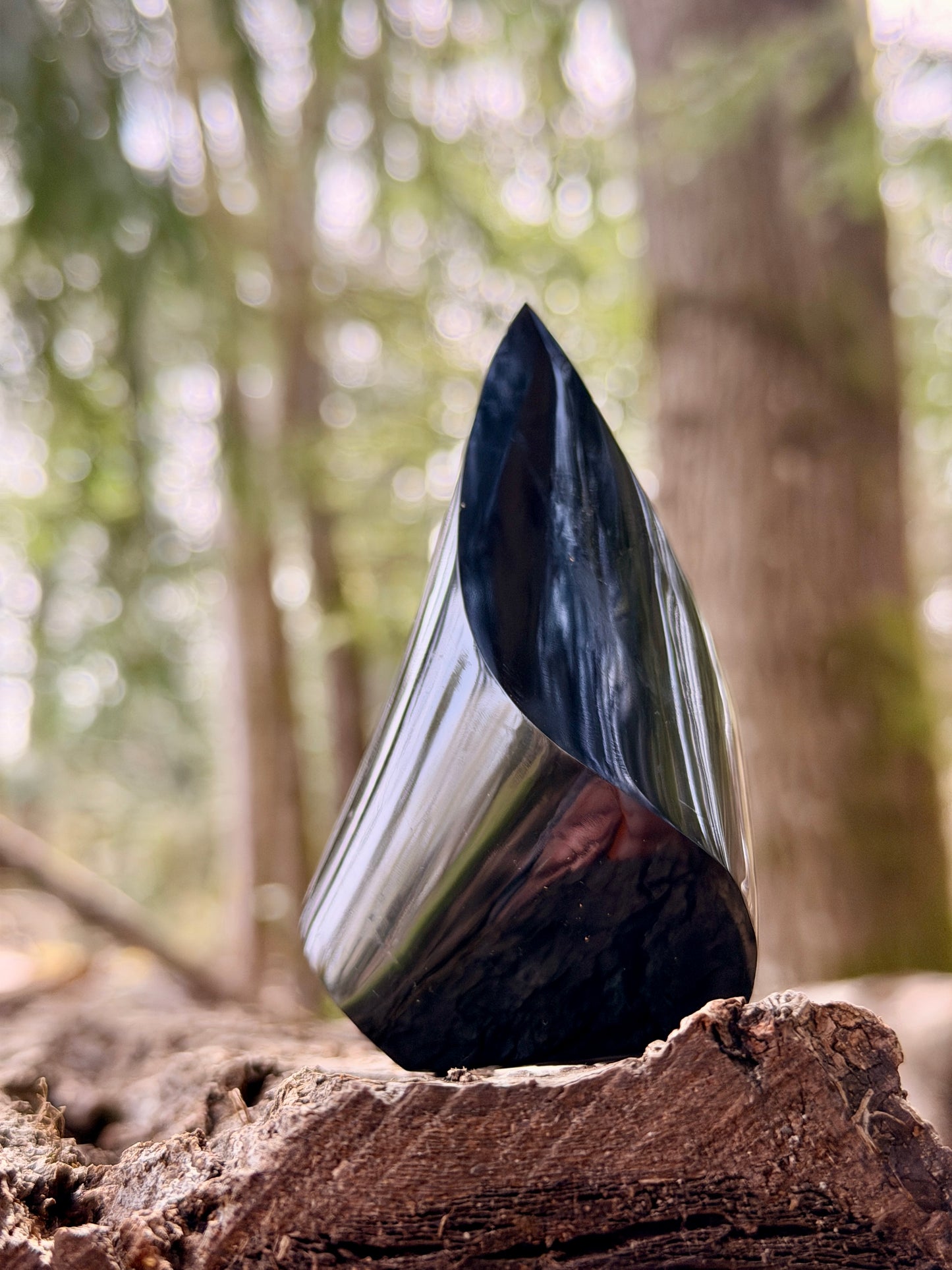 Black Obsidian Crystal Flame / Grounding and Protective Stone / Root Chakra Crystal