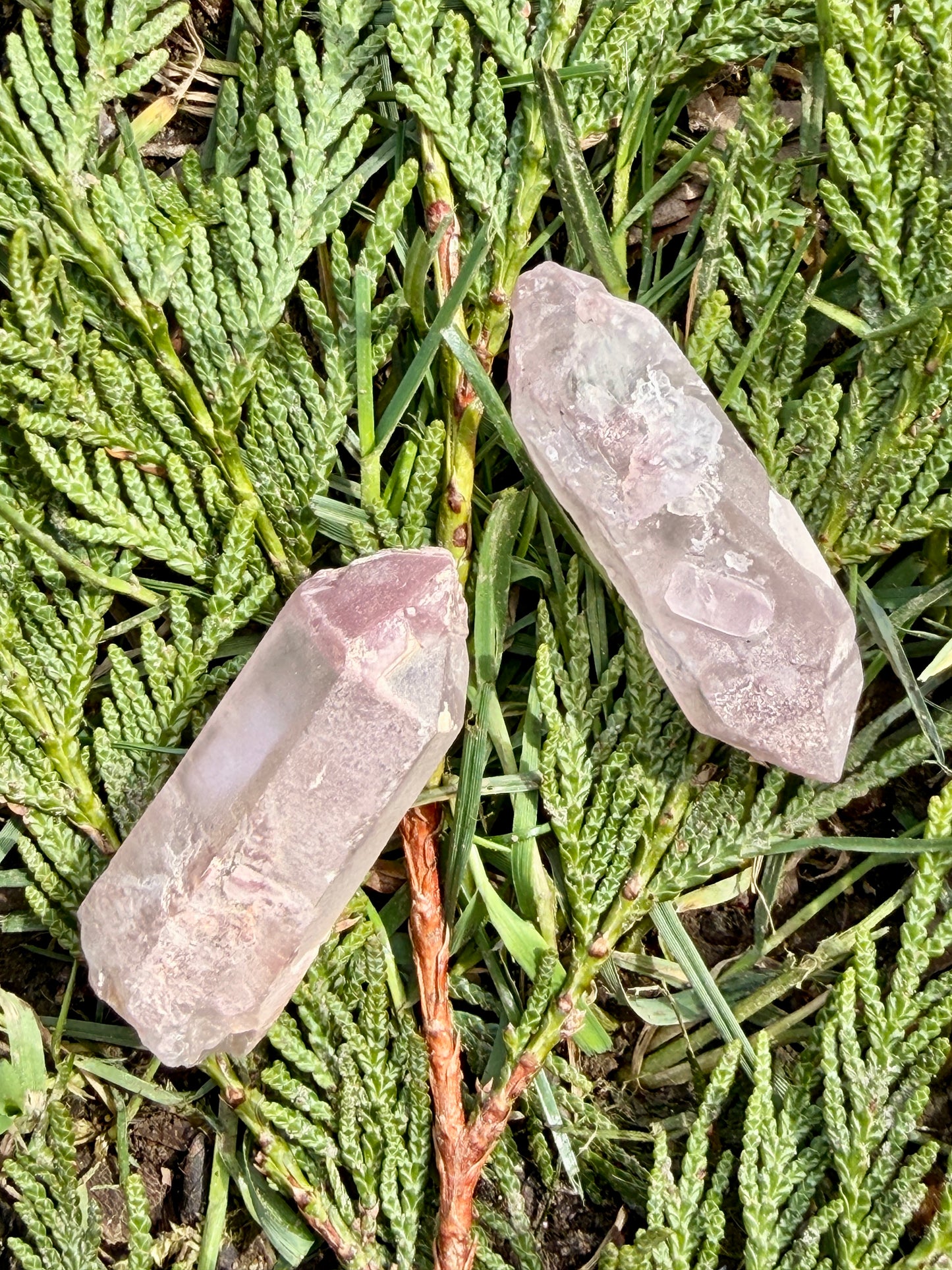 Double Terminated Lithium Quartz / Raw Crystal / Calming Stone