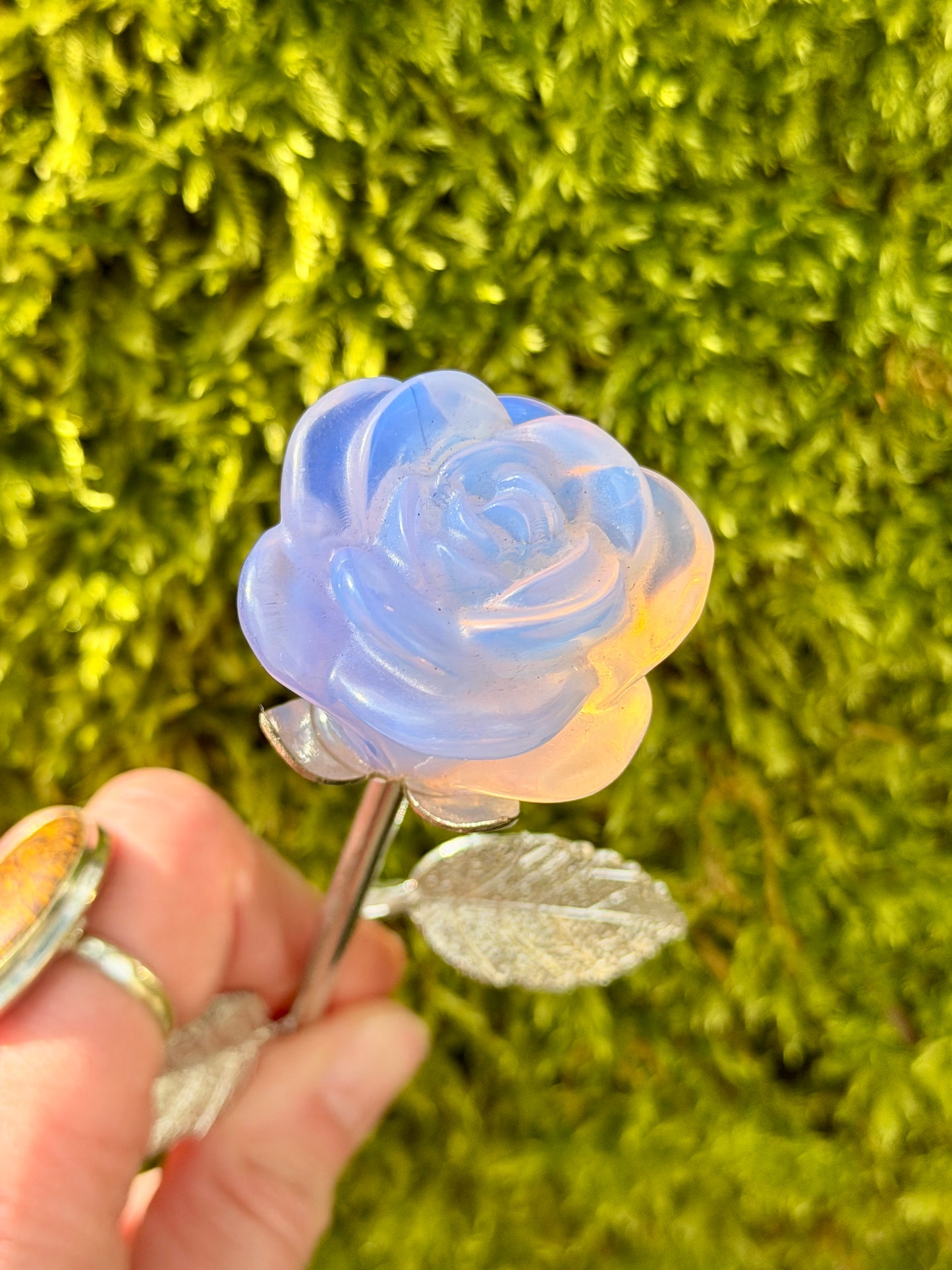 Pink Opalite Rose / Stone for Heart Chakra