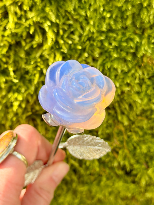 Pink Opalite Rose / Stone for Heart Chakra
