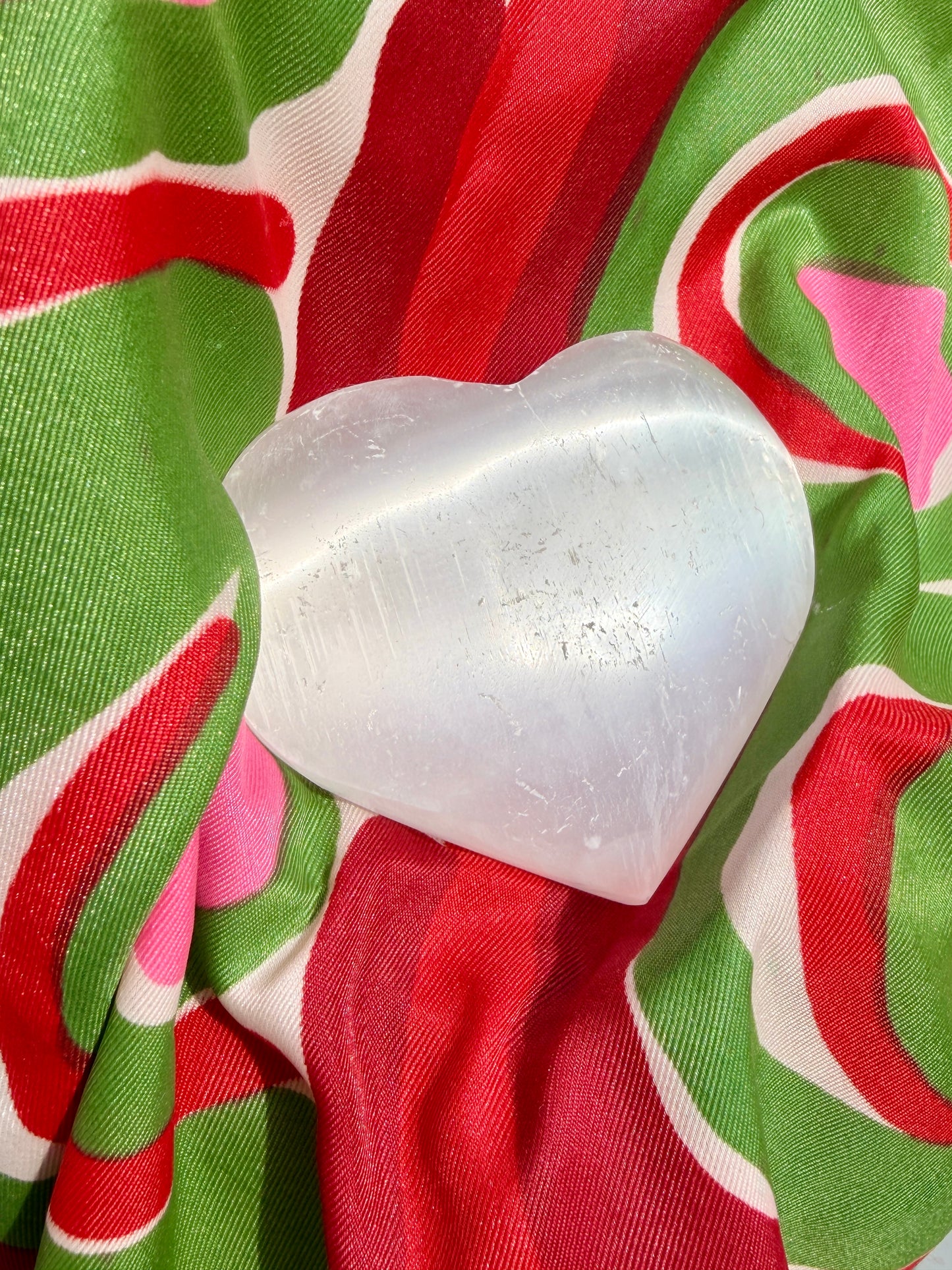 Selenite Heart / Clear Quartz Heart / Palm Stone / Crown Chakra