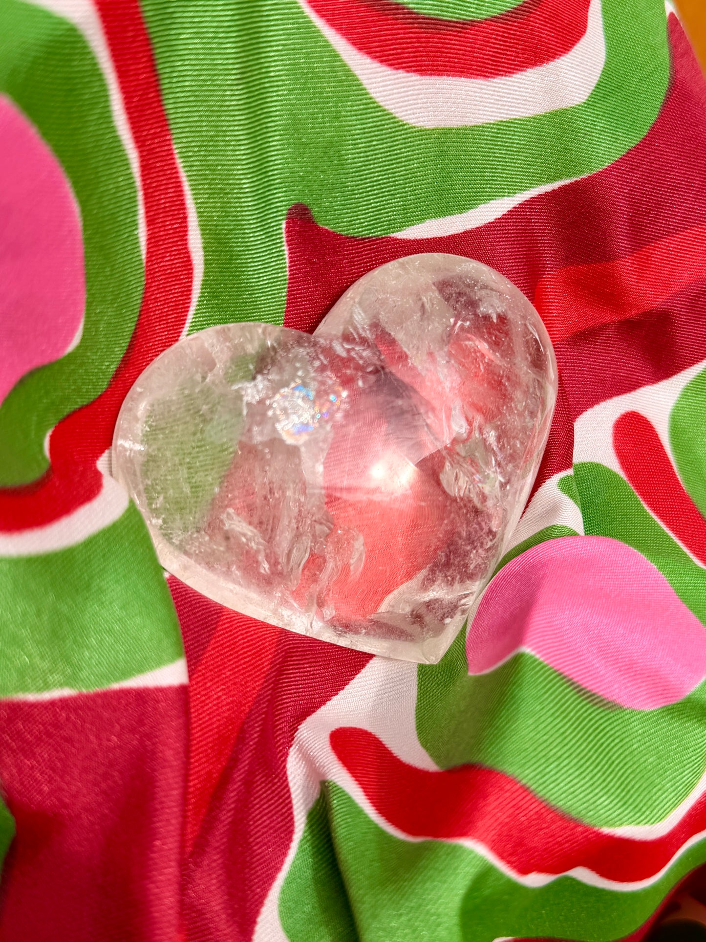 Selenite Heart / Clear Quartz Heart / Palm Stone / Crown Chakra