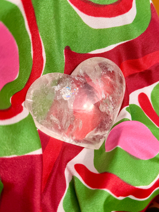 Selenite Heart / Clear Quartz Heart / Palm Stone / Crown Chakra