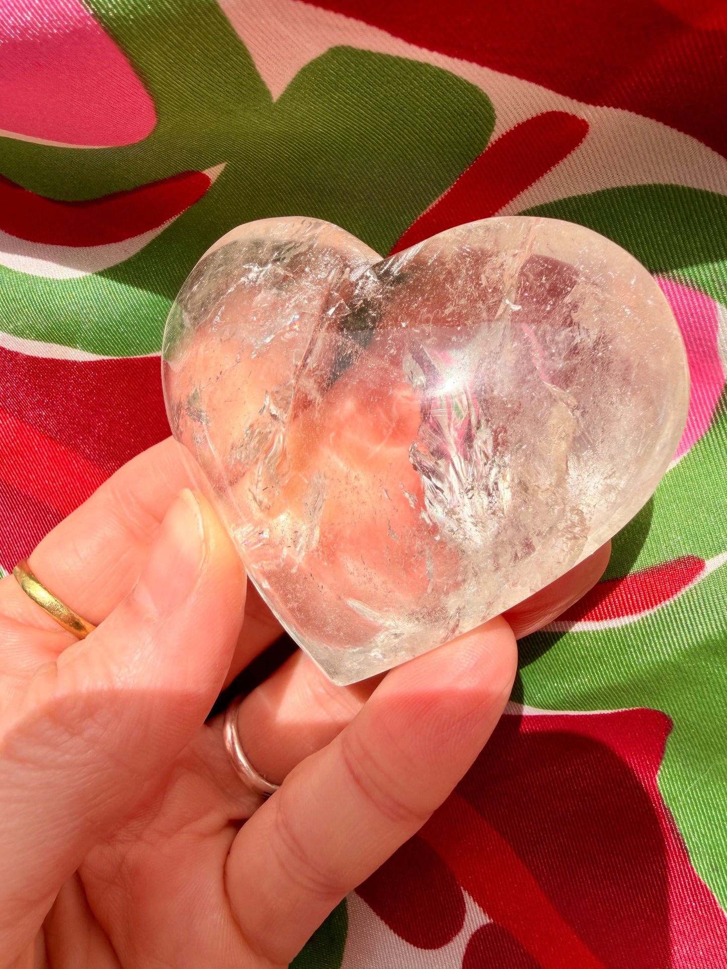 Selenite Heart / Clear Quartz Heart / Palm Stone / Crown Chakra