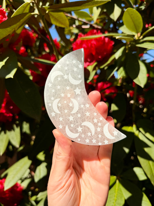 Selenite Moon Slab / Charging Plate / Cleansing Crystal