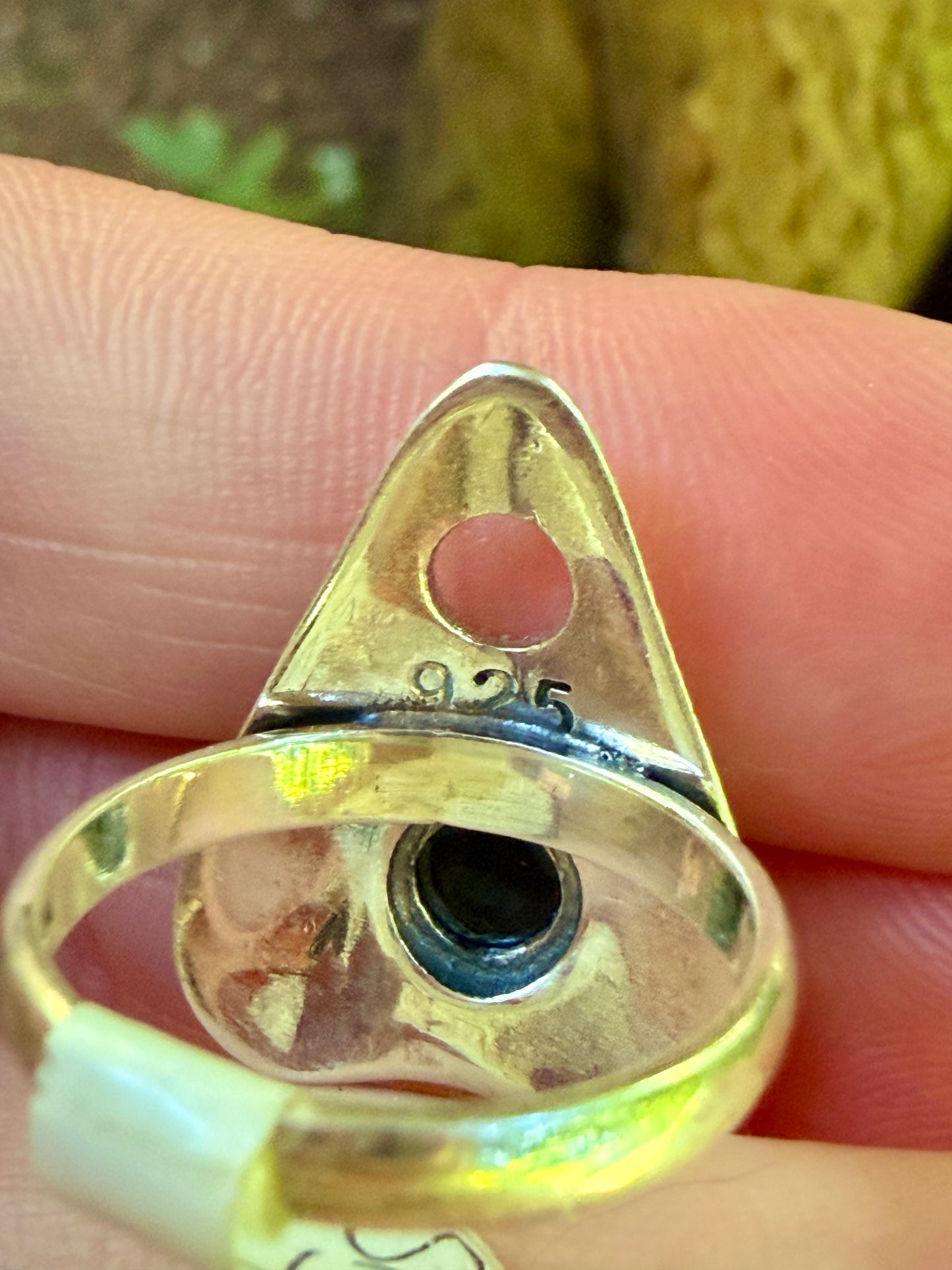 Planchet Shaped Sterling Silver Onyx Ring